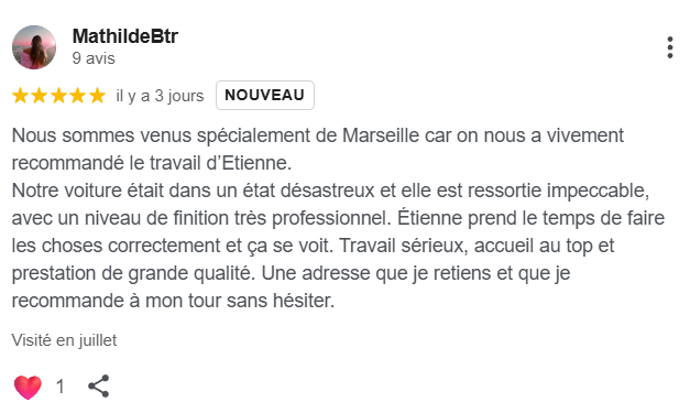 avis 5* des préstations professionnel de detailing pose de film ppf a saint-vit 10 min de besançon