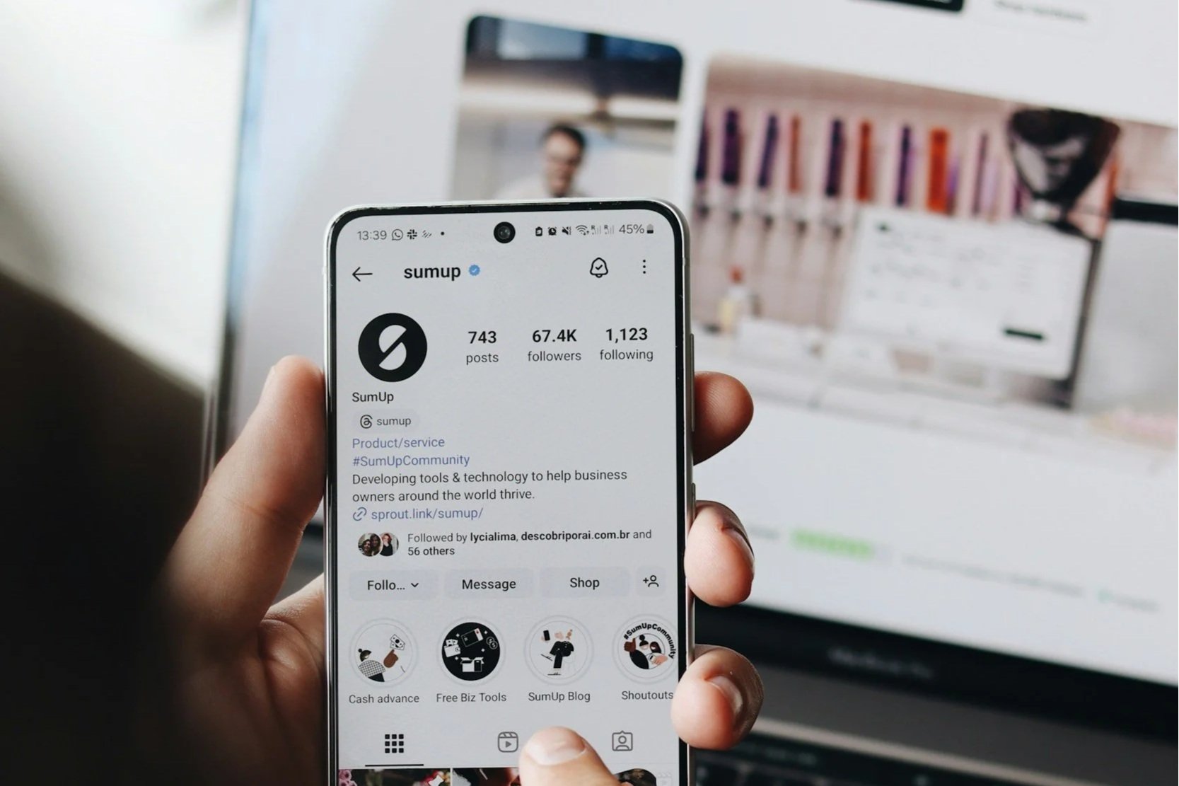 Business professional engaging with branded thought leadership content on social media via smartphone — representing Arrow’s B2B social media marketing services that build credibility, trust, and visibility across multiple touchpoints.