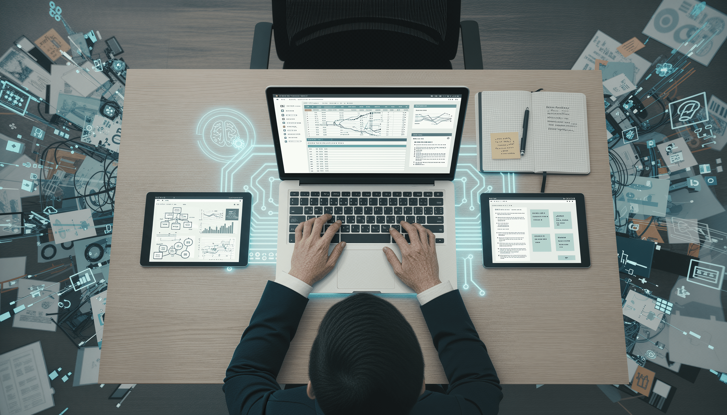 Business professional using structured, source-bound data in a custom software enabled process workflow.