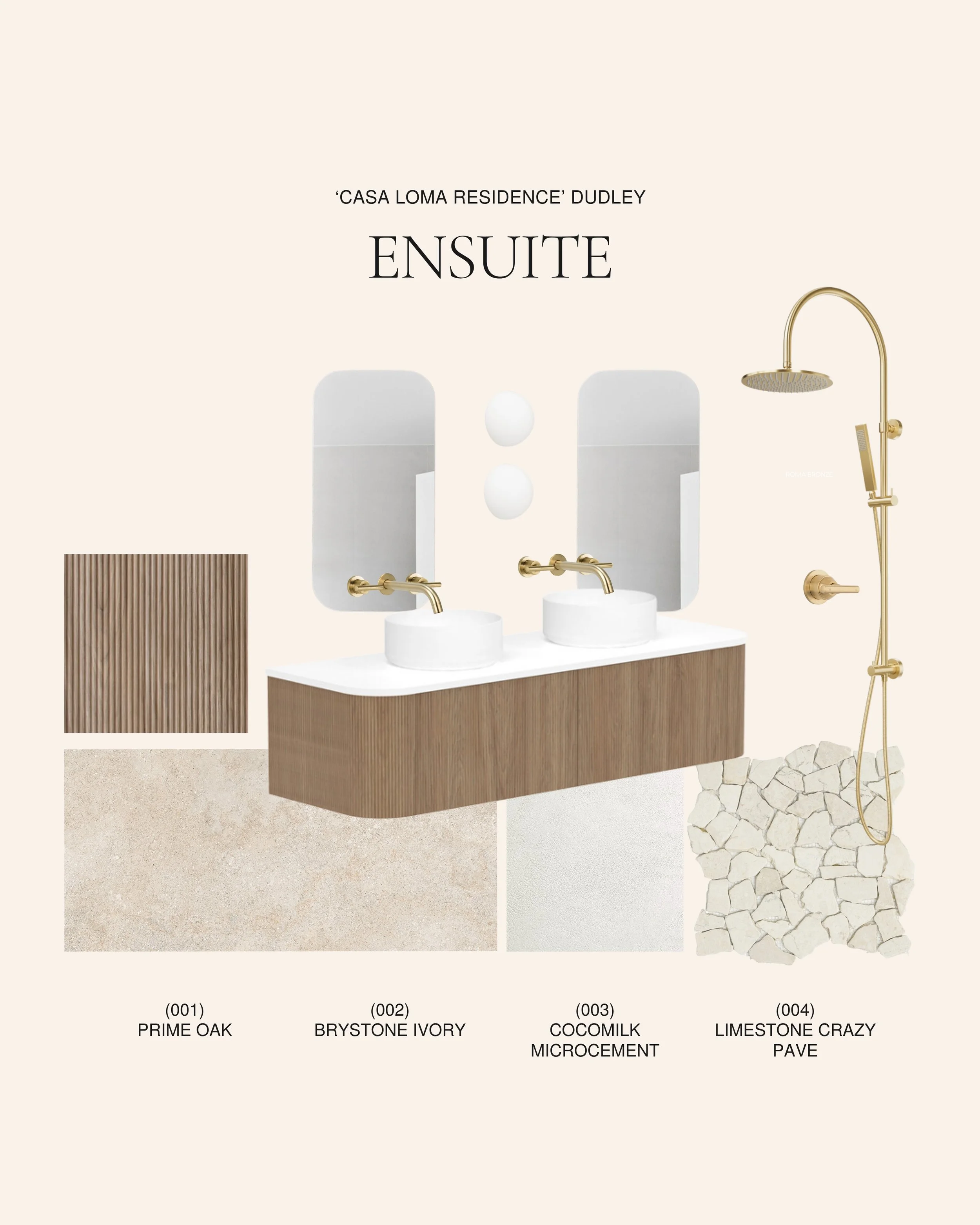 From concept to completion - the Casa Loma ensuite.

What begins as a collection of materials and ideas slowly evolves into something tangible. Every finish, every tone, every detail considered not just in isolation, but in how it works together as a
