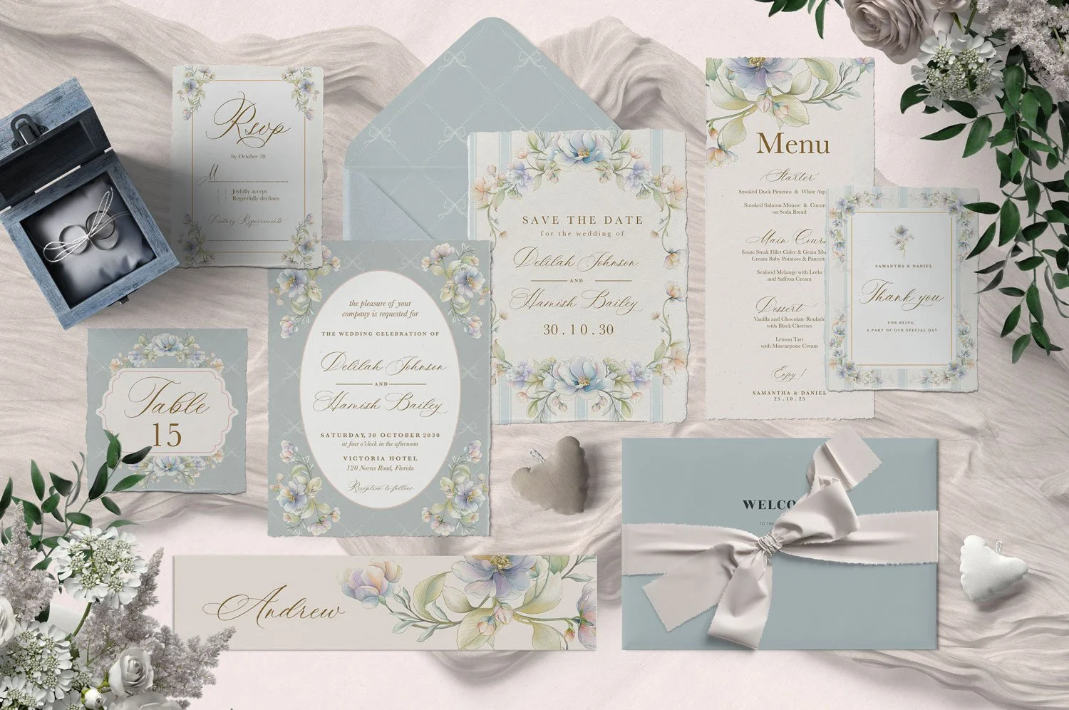 Tender Petals – Wedding Invitation Template Set