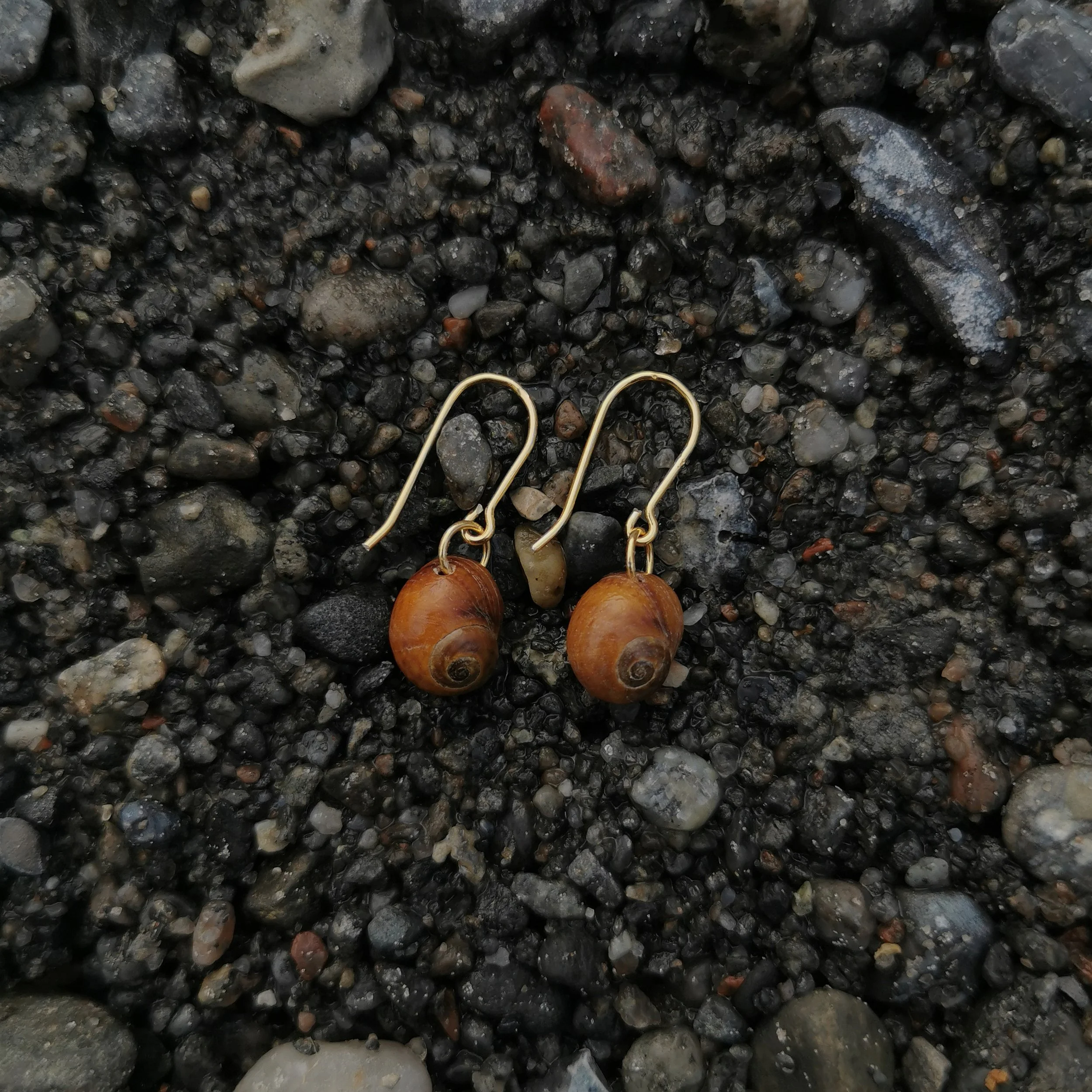 Gyldent brune strandsnegle guldøreringe