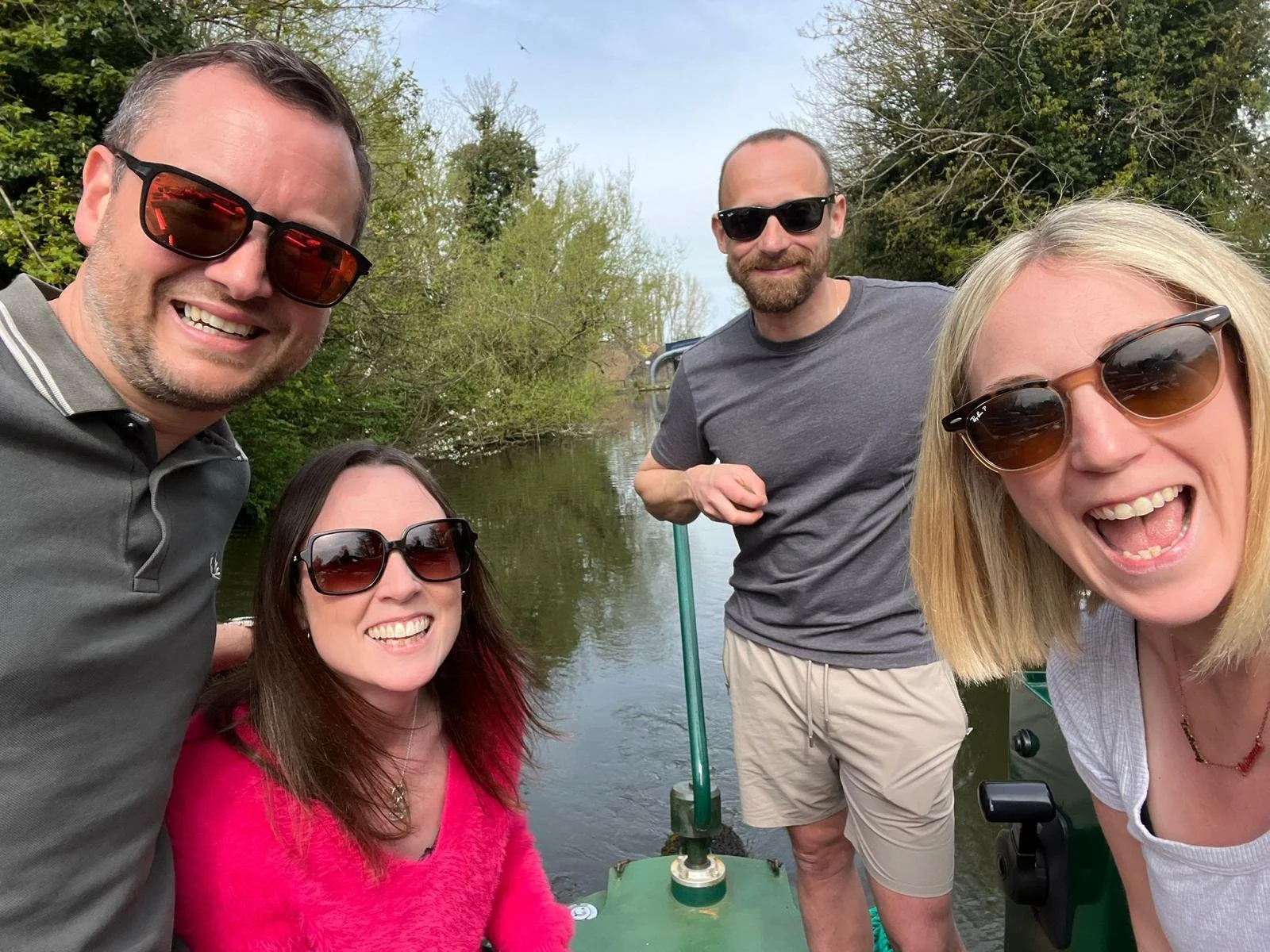 A group of work colleagues enjoying a team building day together