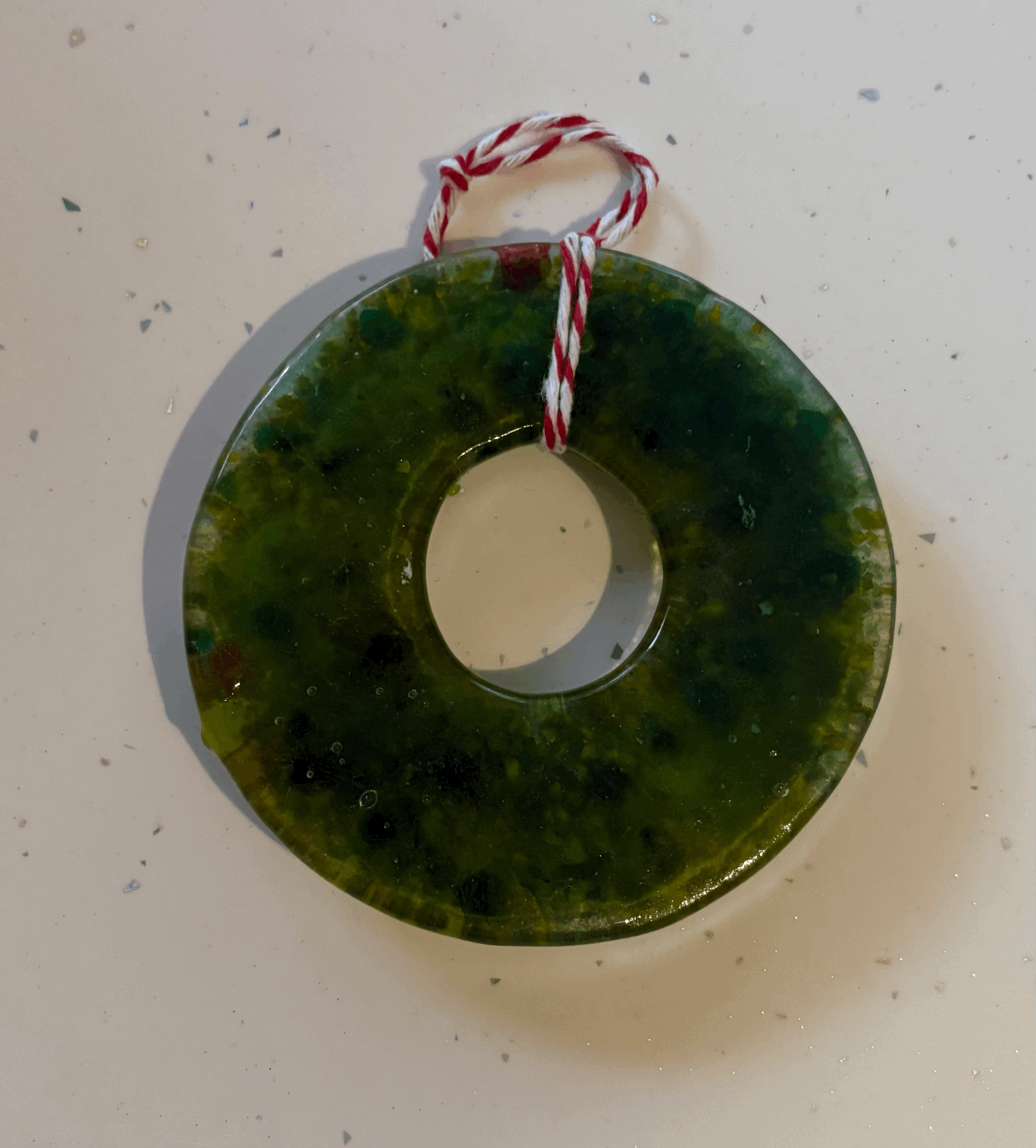 Fused glass Christmas Wreath