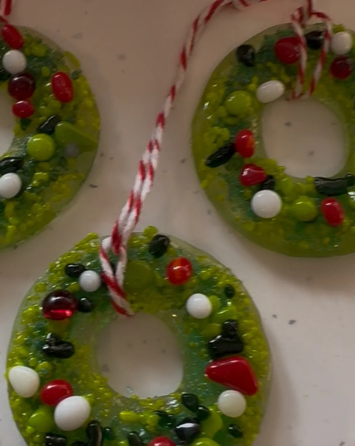 Fused glass  Mini Christmas Wreath
