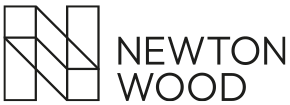 Newton Wood logo with geometric design and text