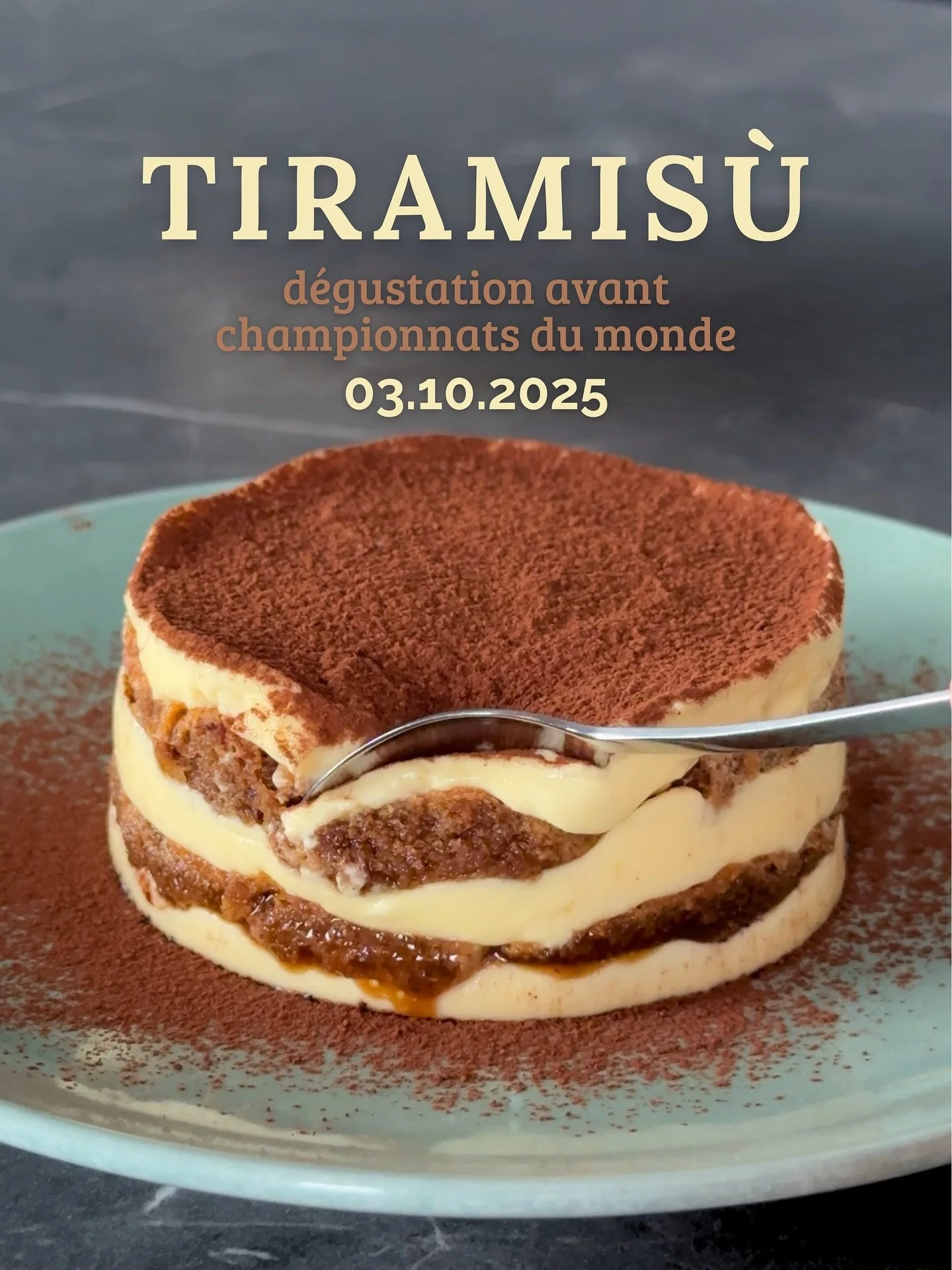 Tiramisu Party &ndash; ce vendredi 😍

Avant de repr&eacute;senter la Bretagne aux championnats du monde de tiramis&ugrave; (10-11-12 octobre &agrave; Tr&eacute;vise 🇮🇹), je vous fais go&ucirc;ter ma recette ce vendredi 3 octobre soir !

L&rsquo;An