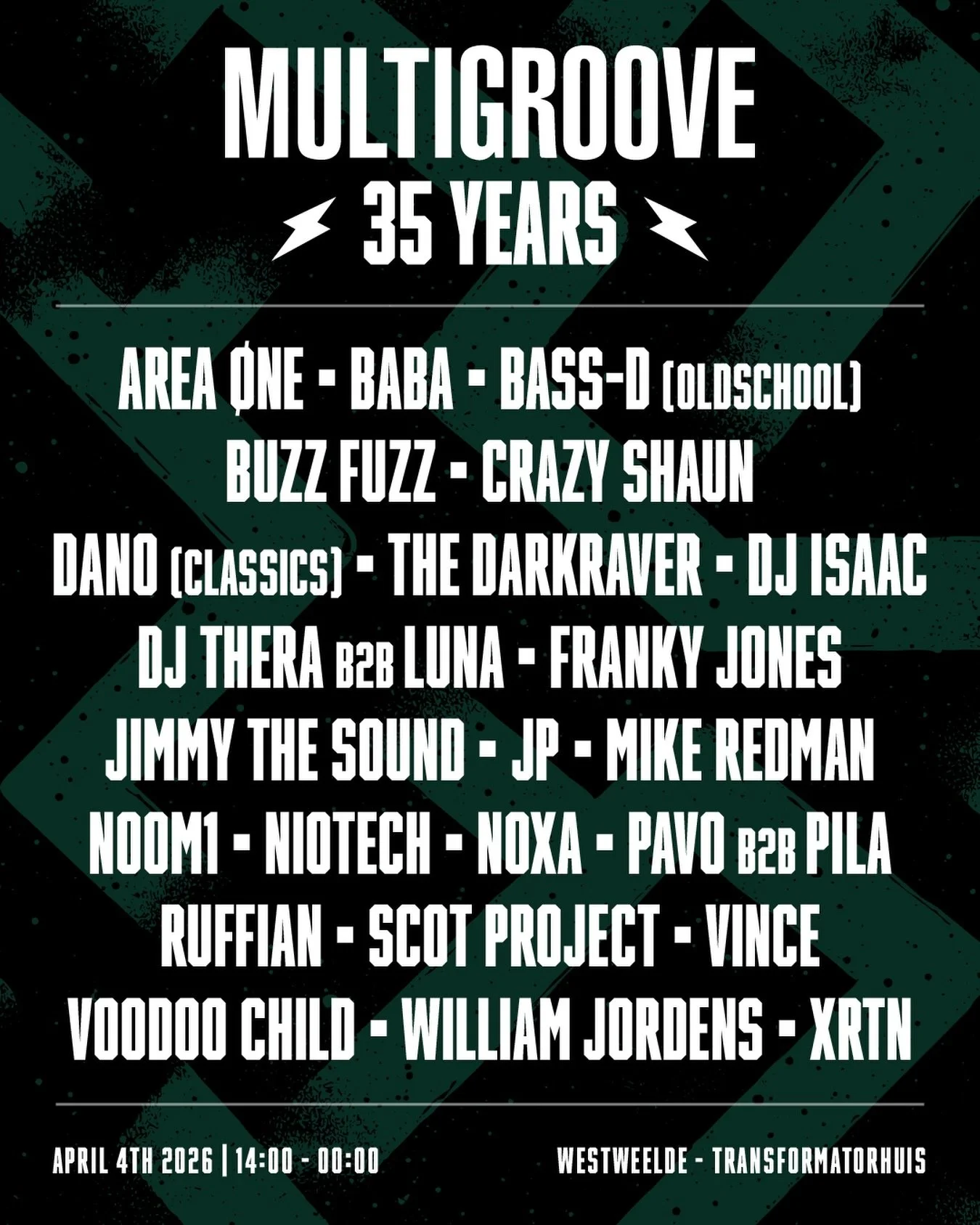 Early Christmas present incoming: the full lineup for Multigroove: 35 Years 💥

For our 35th anniversary, we&rsquo;ve brought together selectors who&rsquo;ve shaped every chapter of our story. From the oldschool foundations through 90s gabber and ear
