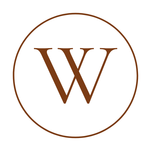 Brown letter W inside a brown circle on a white background.