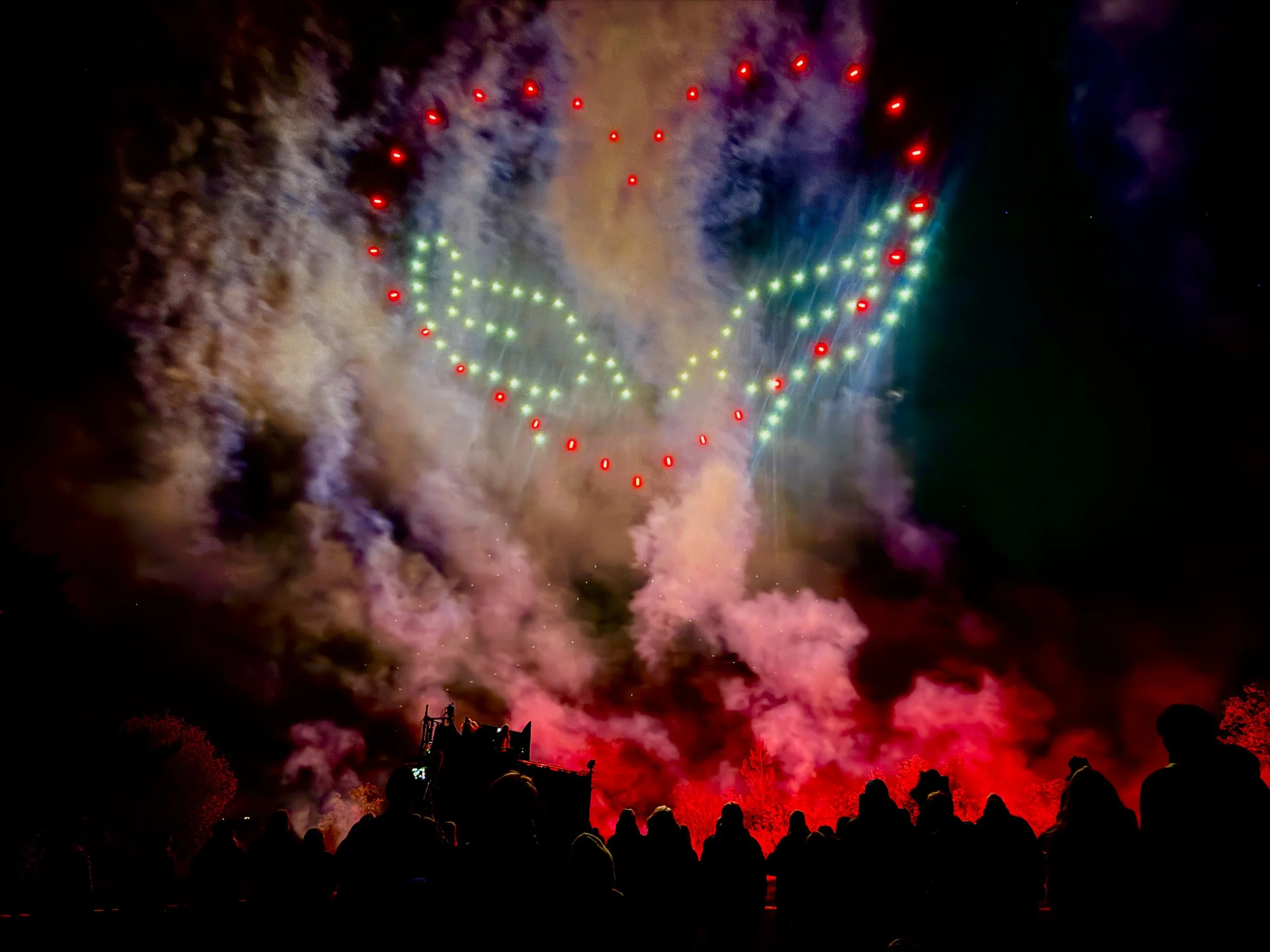 Drone Show Hands holding Heart