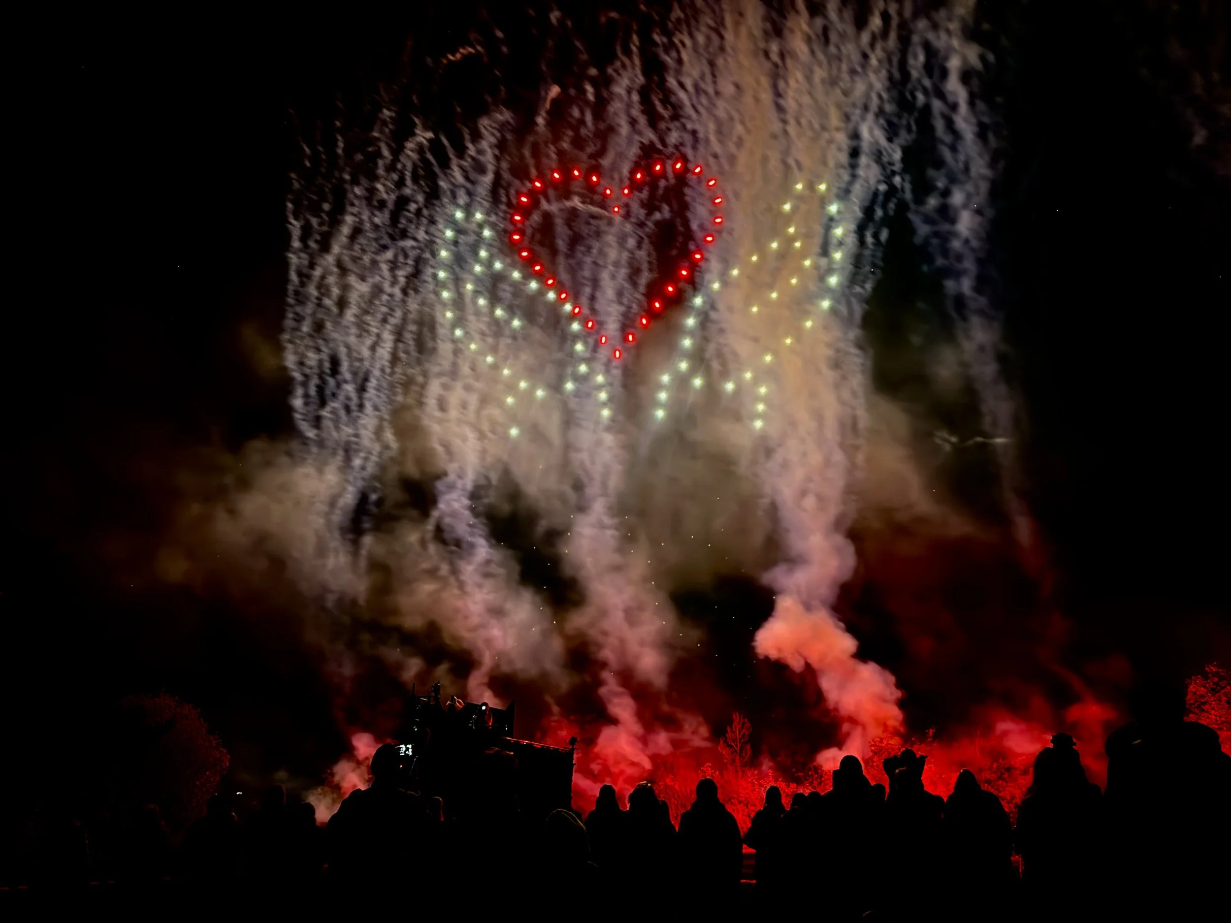 Drone Show Hands holding Heart