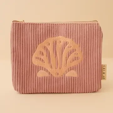 Corduroy Makeup Pouch in  Island Pink.webp