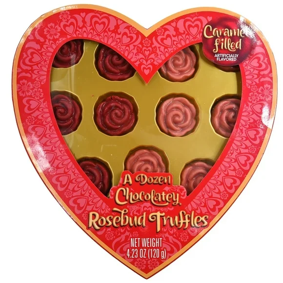 A DOZEN ROSEBUD CARAMEL FILLED TRUFFLES