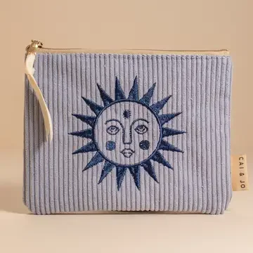 Corduroy Makeup Pouch in Seafoam Blue.webp