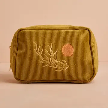 Corduroy Makeup Bag in Olive.webp