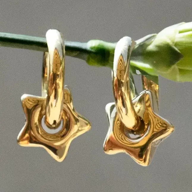 Estrella Hoops - 18K Gold Plated or Stainless Steel: Stainless Steel