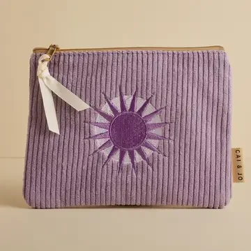 Corduroy Makeup Pouch in Lavender.webp