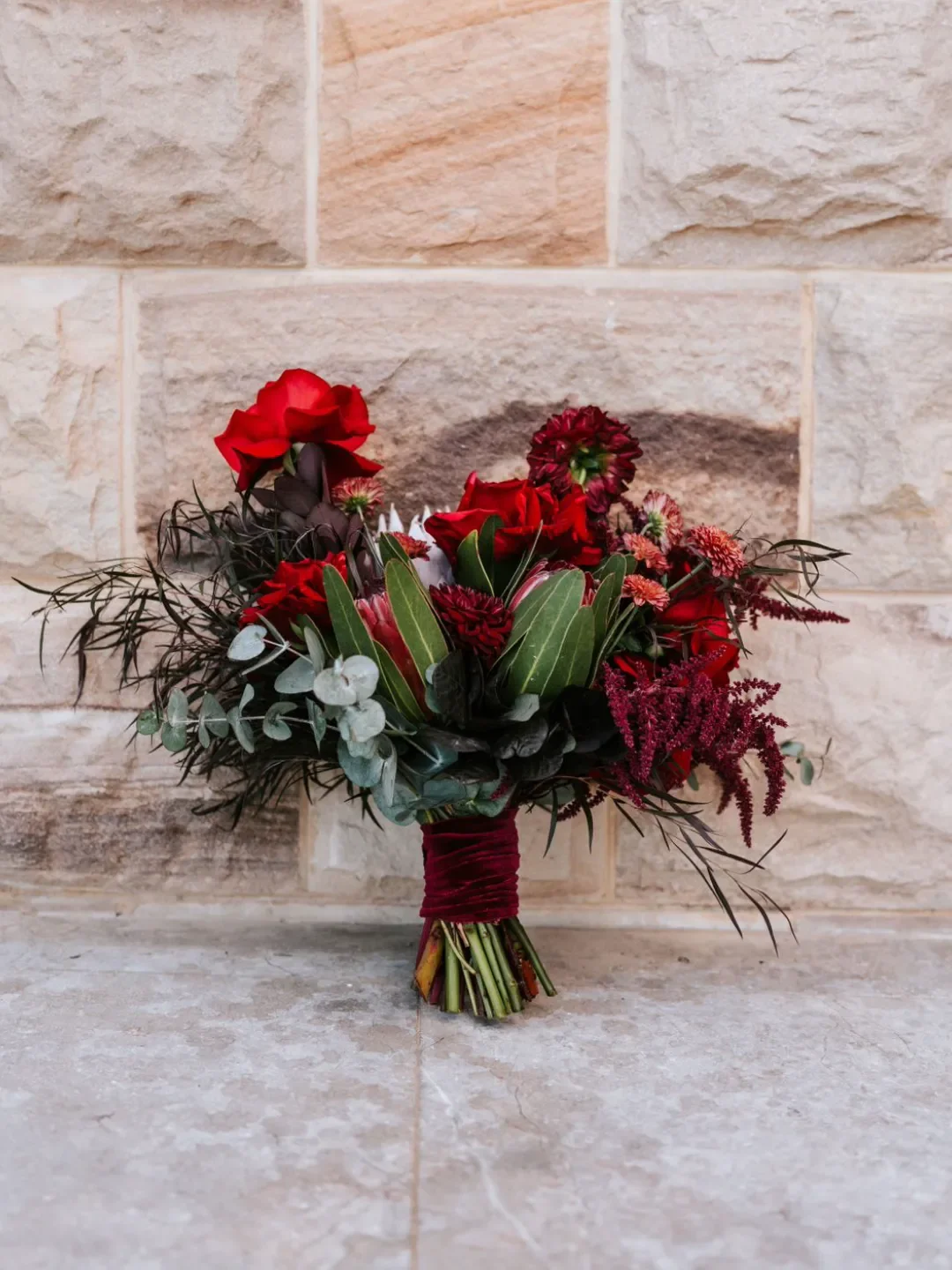 Red Bridal Wedding Bouquet