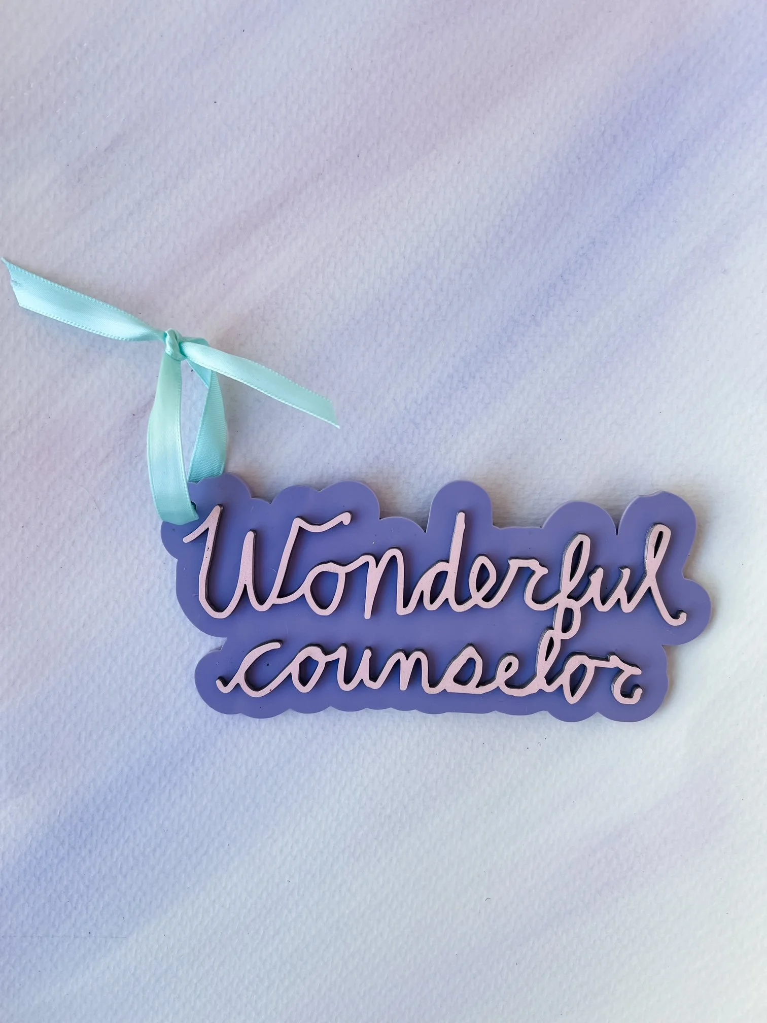 Wonderful Counselor Ornament-Pink/Lavender