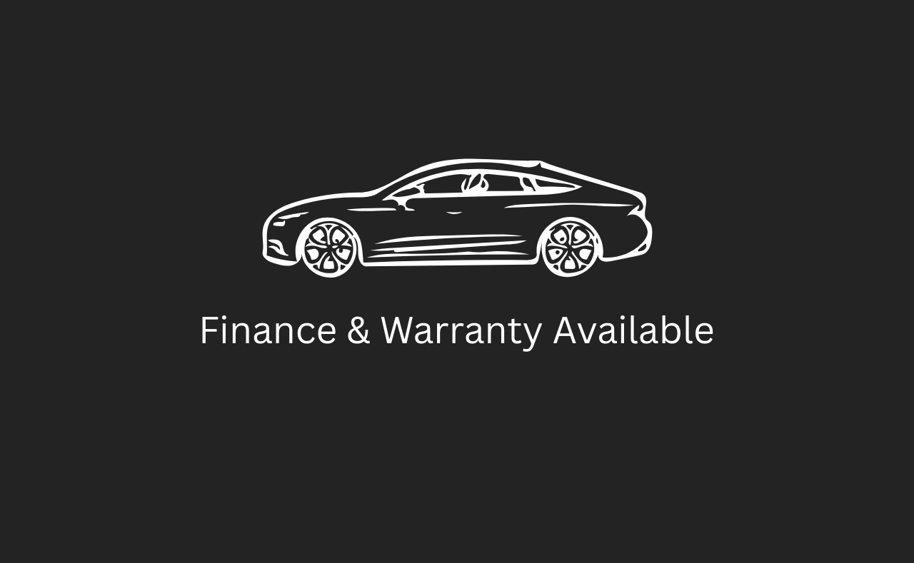 Line drawing of a car with the text 'Finance & Warranty Available' beneath it.