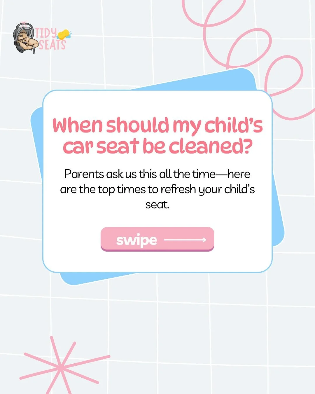 🍼✨ Did you know your child&rsquo;s car seat should be cleaned more often than you think?
From everyday spills to hidden germs, keeping up with a cleaning schedule makes a big difference in safety and comfort.

➡️ Swipe through to see when it&rsquo;s