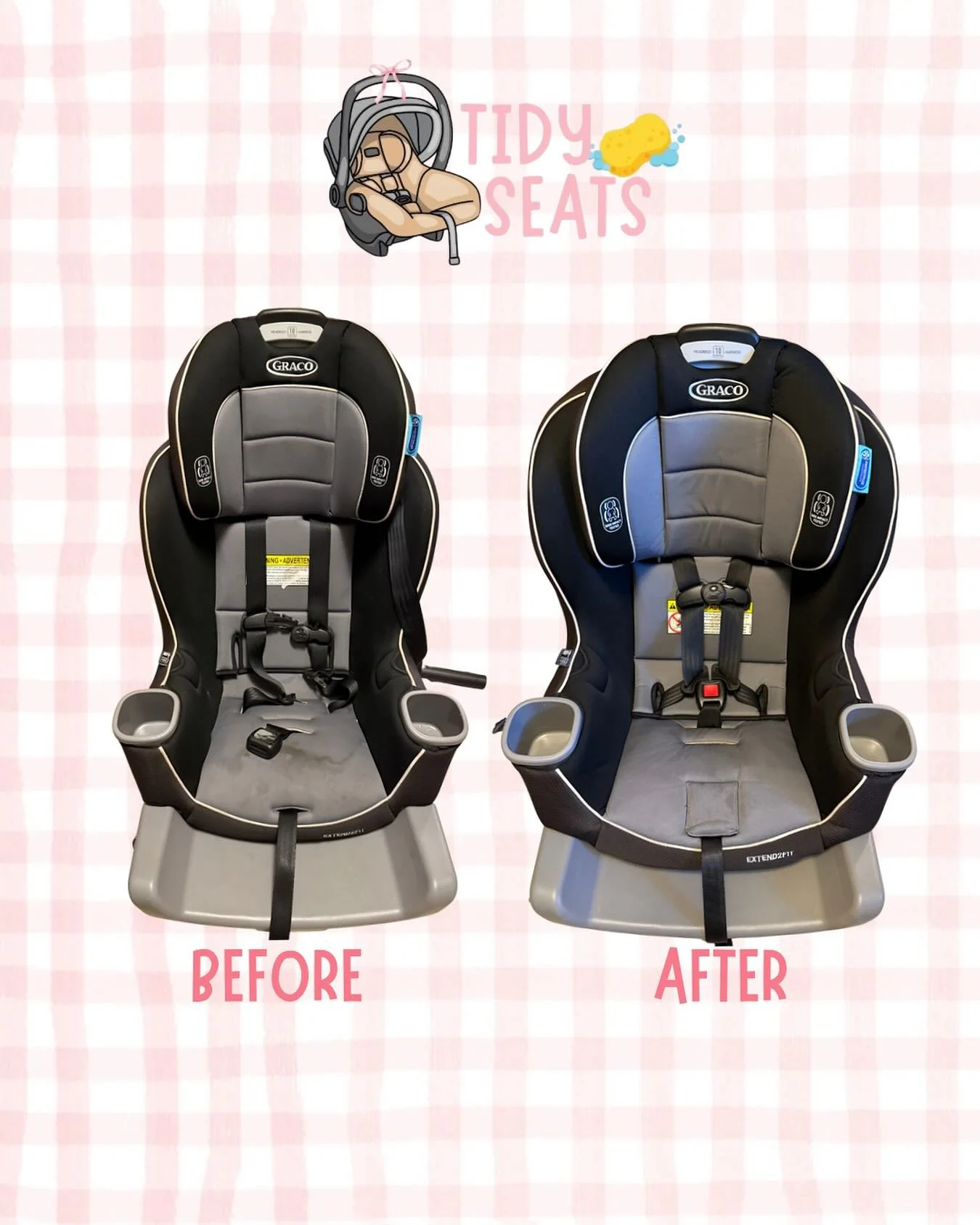 Extend the life of your Extend2Fit 👏
These seats are built to last, but the snack crumbs, milk spills, and sticky fingers don&rsquo;t help 😅

A deep, safe clean keeps your seat looking new and performing like it should.

Pink bow optional&hellip; b