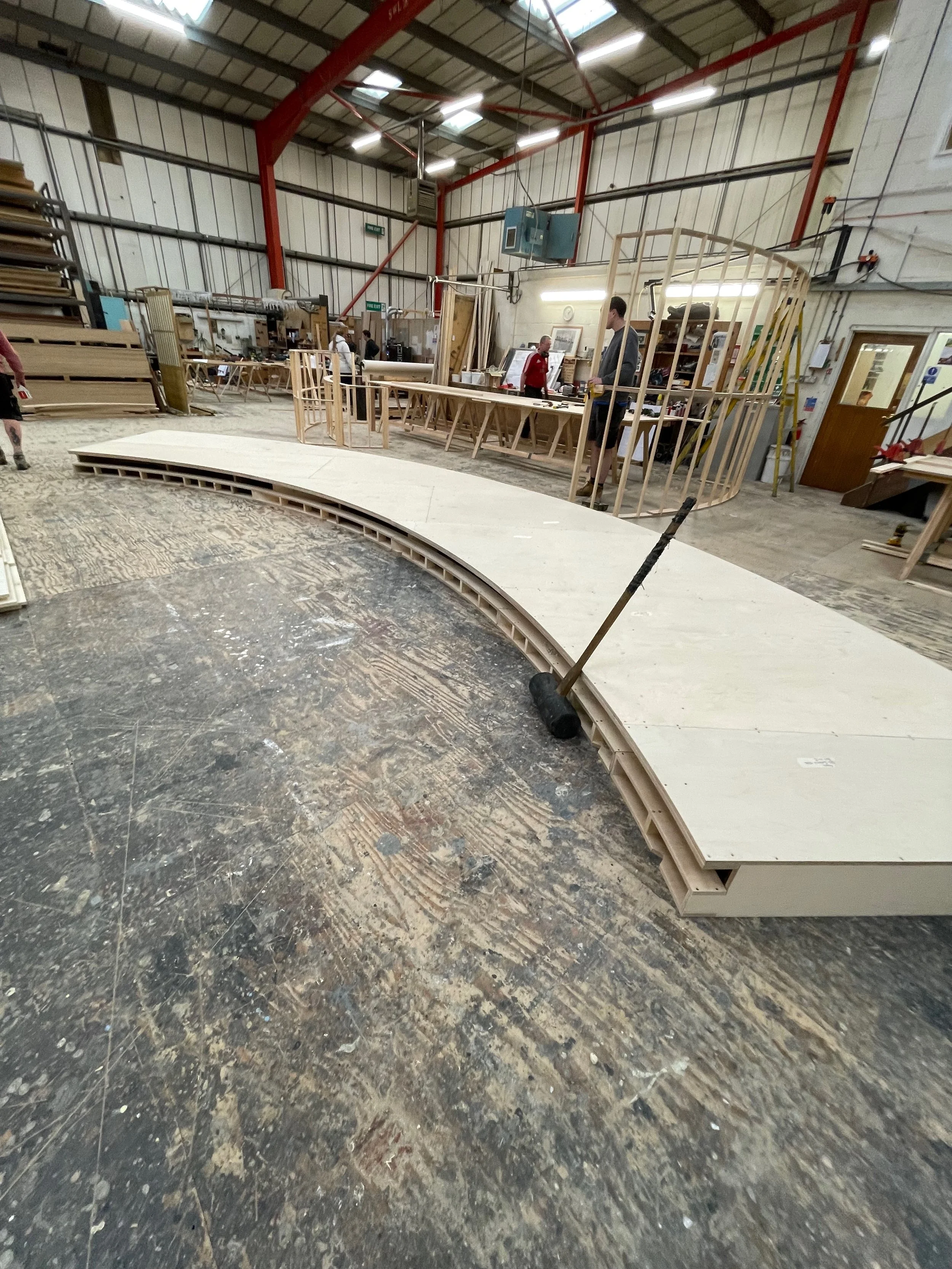 A curved rostra that I made for Le Nozze Di Figaro for Glyndebourne.