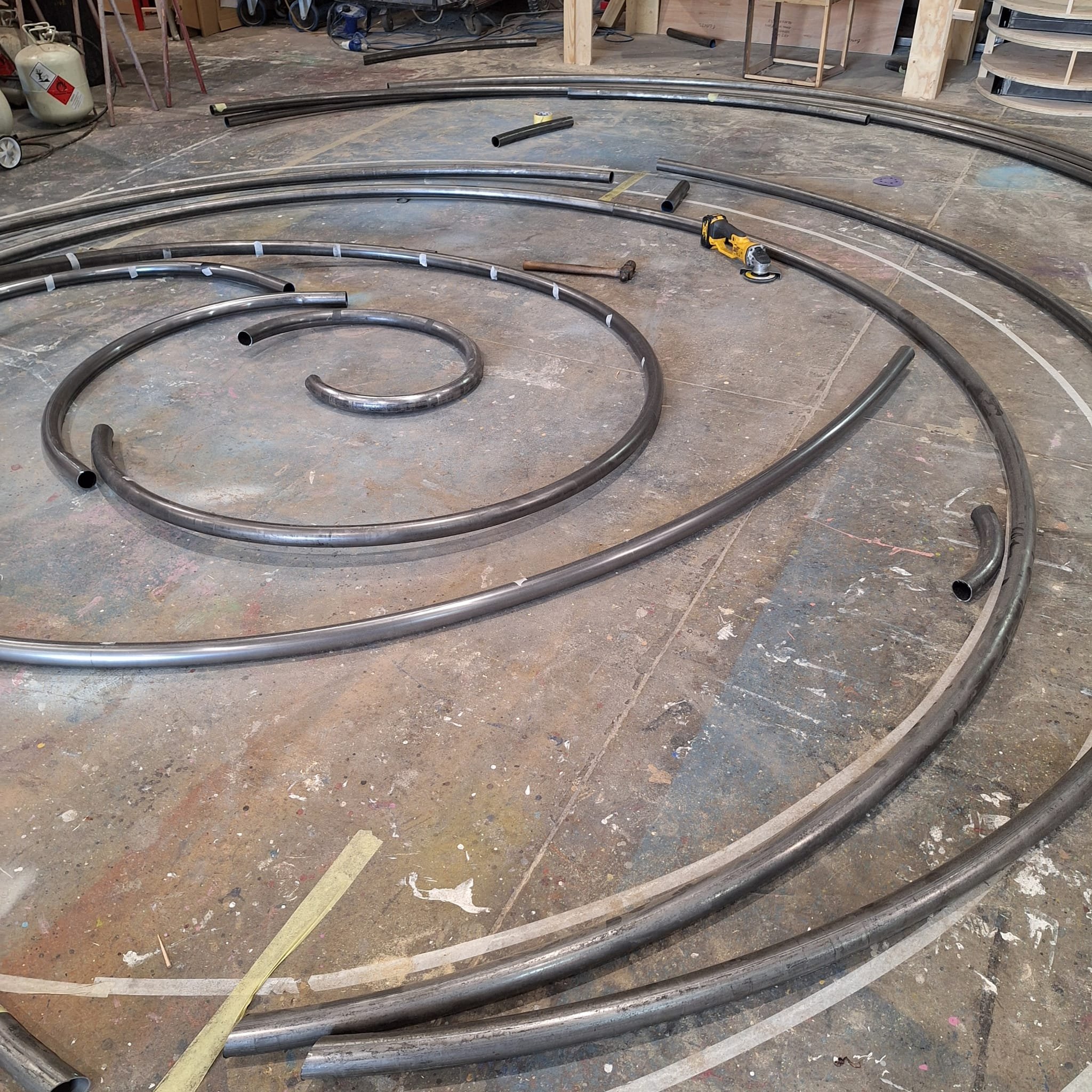 A metal spiral that we made for The Highwayman.