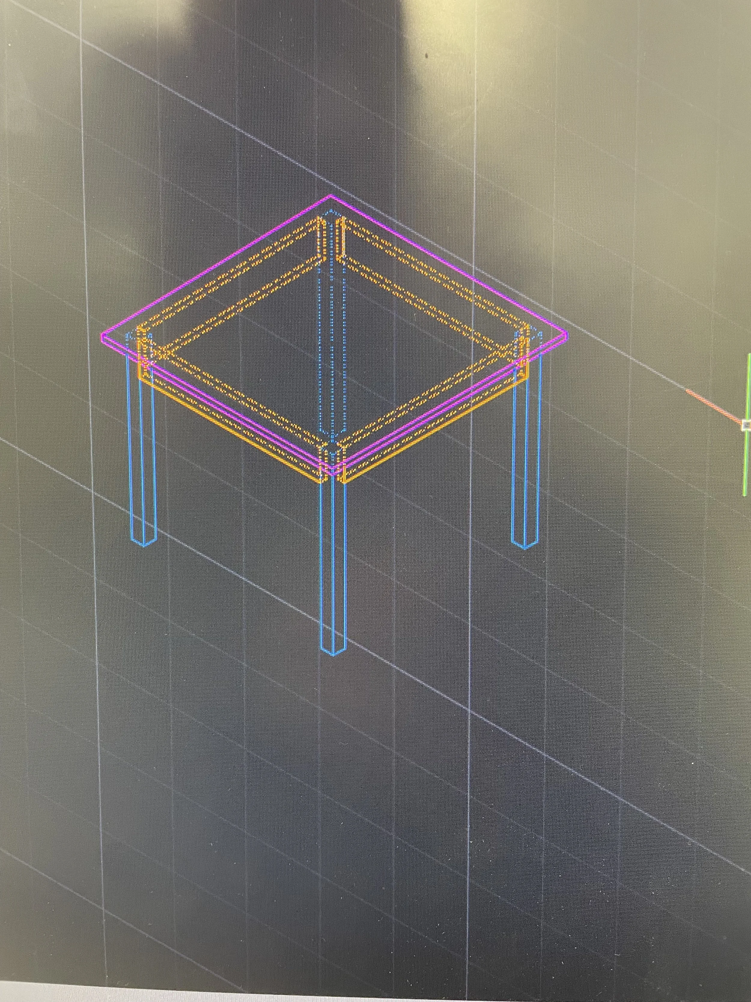 An isometric 2D drawing of a table for Treasure Island.