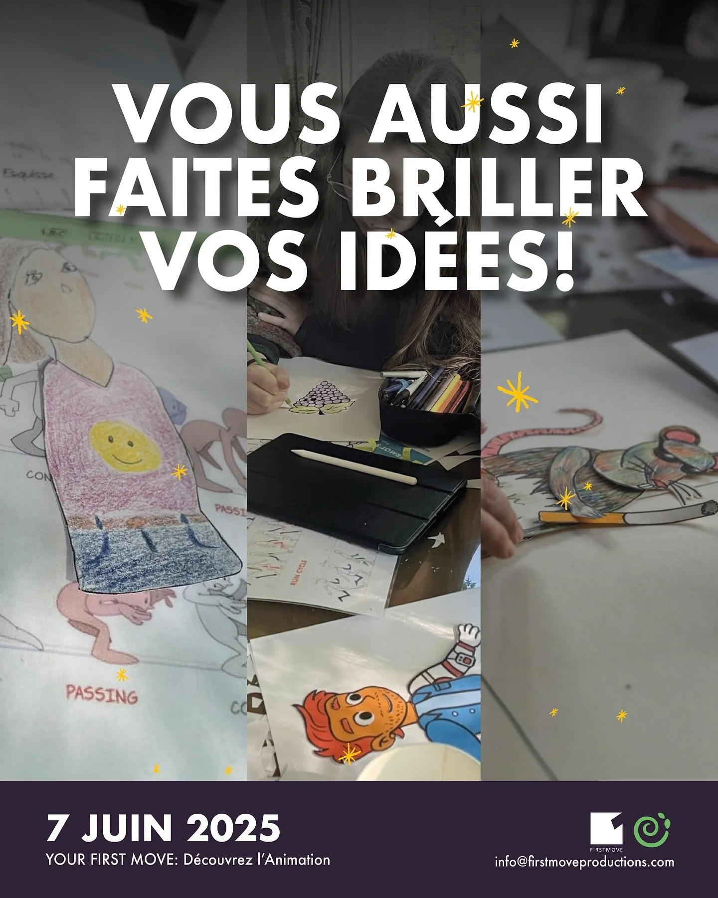 Derniers jours pour nous rejoindre&hellip;n&rsquo;attendez plus! 👀🤩

Notre workshop d&rsquo;introduction &agrave; l&rsquo;Animation vous apprendra toutes les bases et techniques fondamentales de ce domaine si magique + fera briller votre cr&eacute;