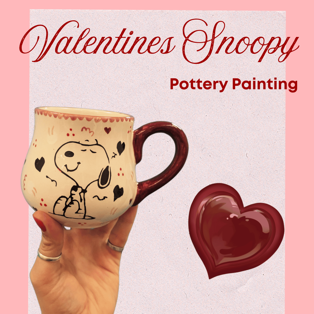 Valentines Snoopy Pottery Painting Evening Slot
