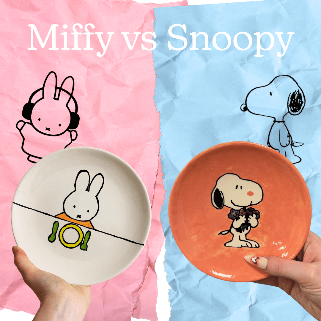 Miffy vs Snoopy Pottery Painting