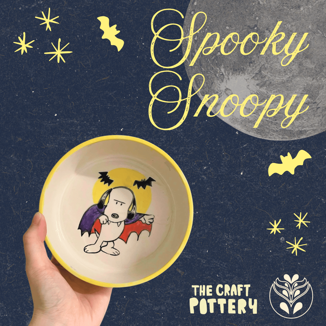 Spooky Snoopy Pottery Painting at Fern Coffee 