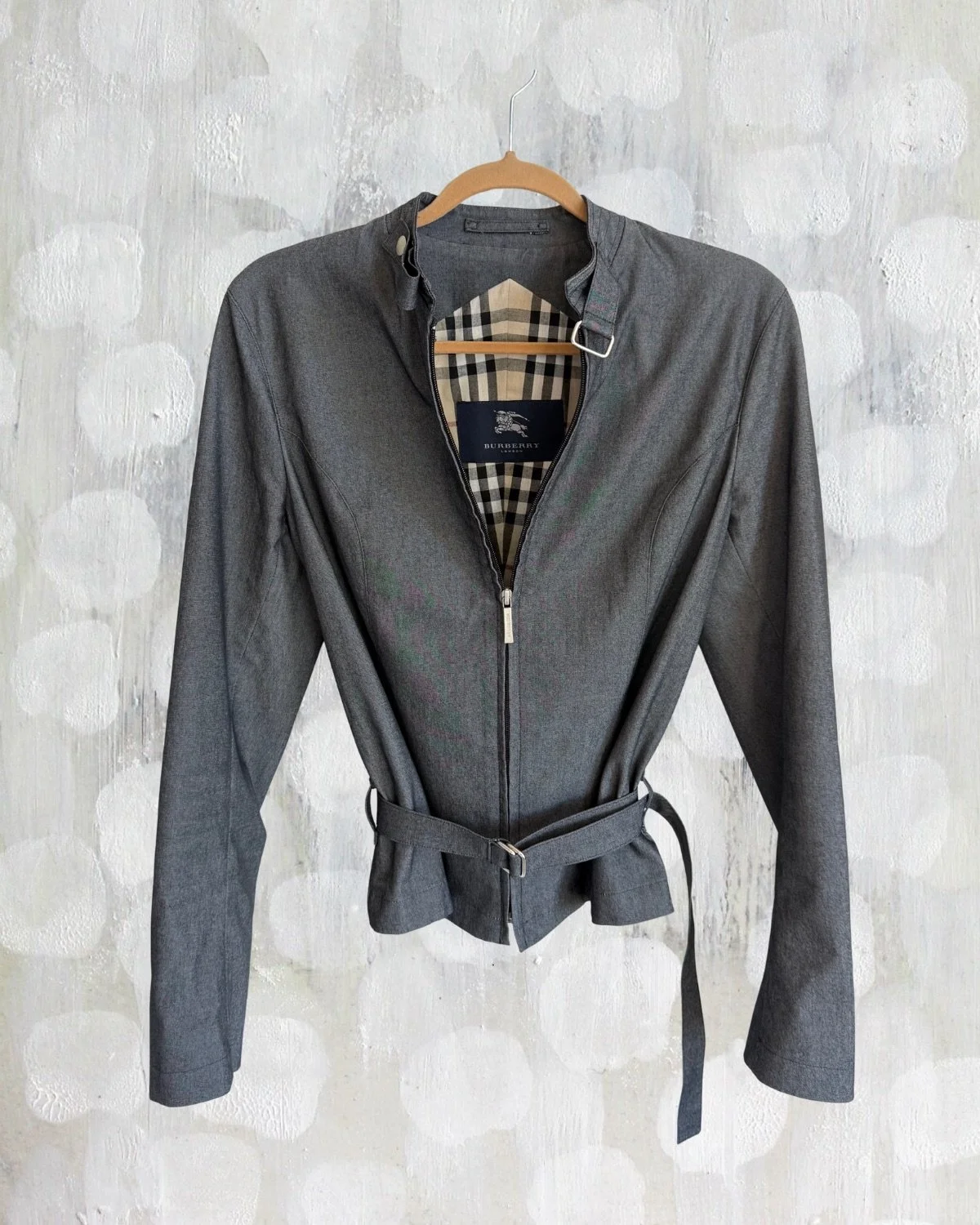 burberry  belted moto jacket