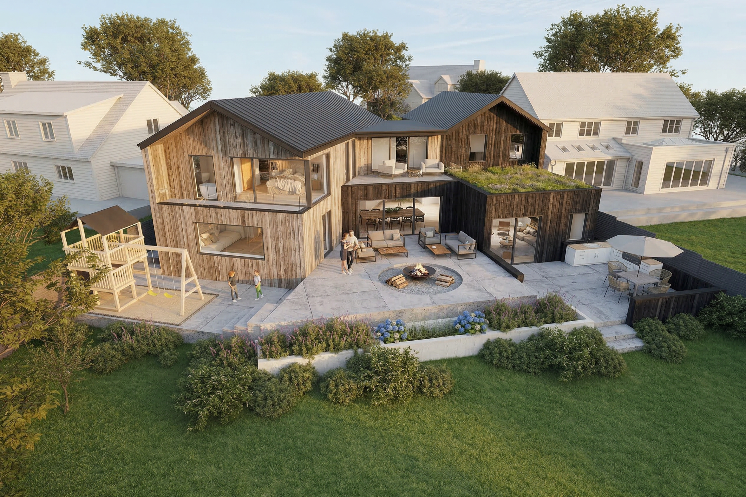 Contemporary replacement dwelling new build on triangular plot, Wraxhill Road, Yeovil, a beautiful modern new build with great materials, super sustainable and has a great feel and look