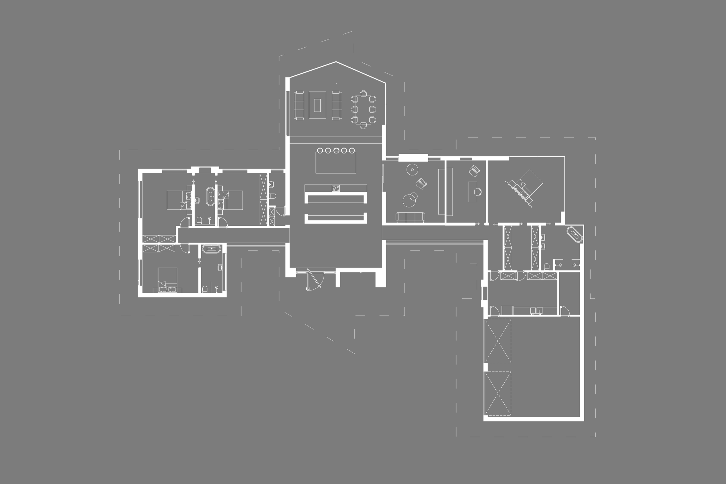 Ground floor plan of The Grange agricultural new build, Monmouthshire, South Wales