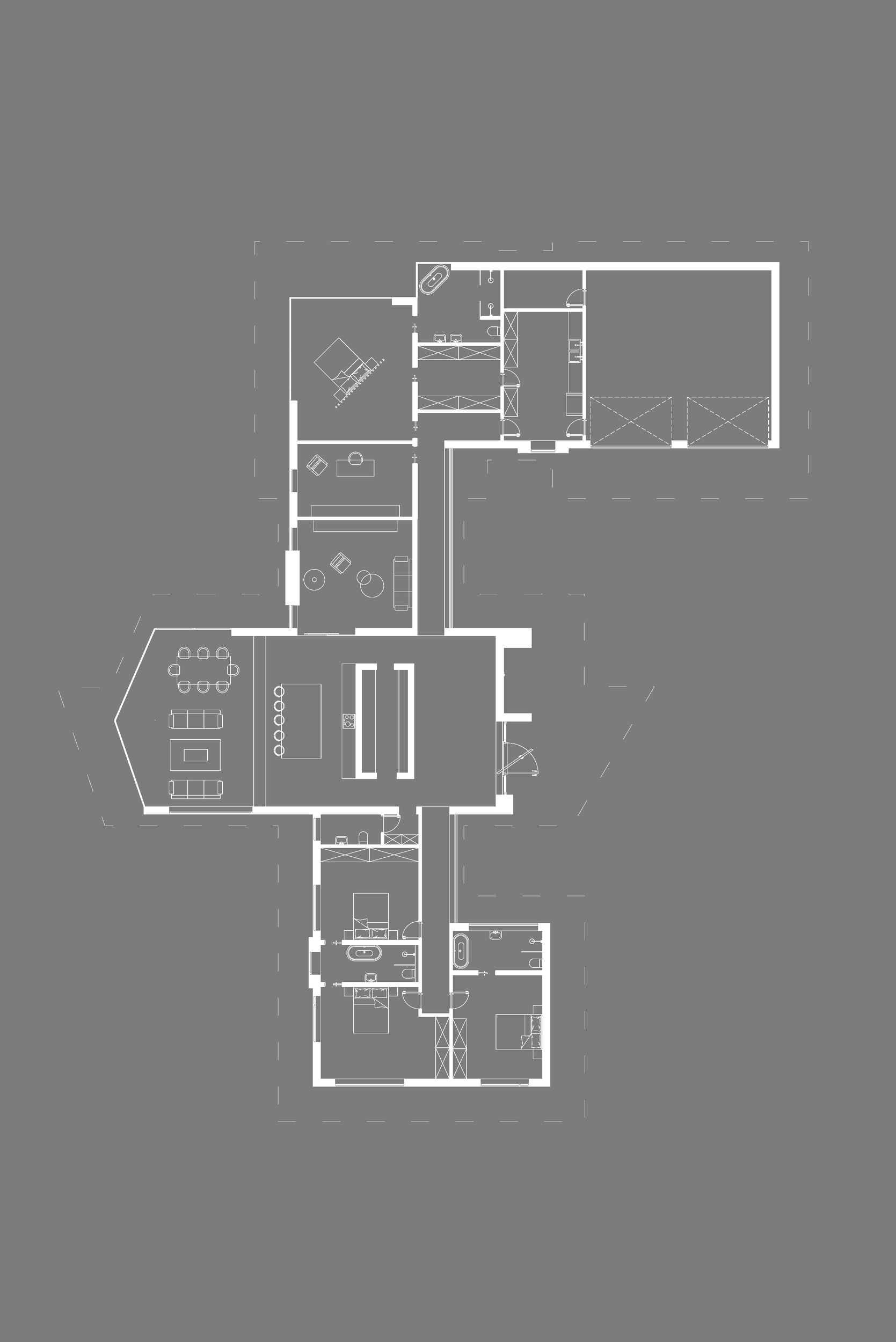 Ground floor plan of The Grange agricultural new build, Monmouthshire, South Wales