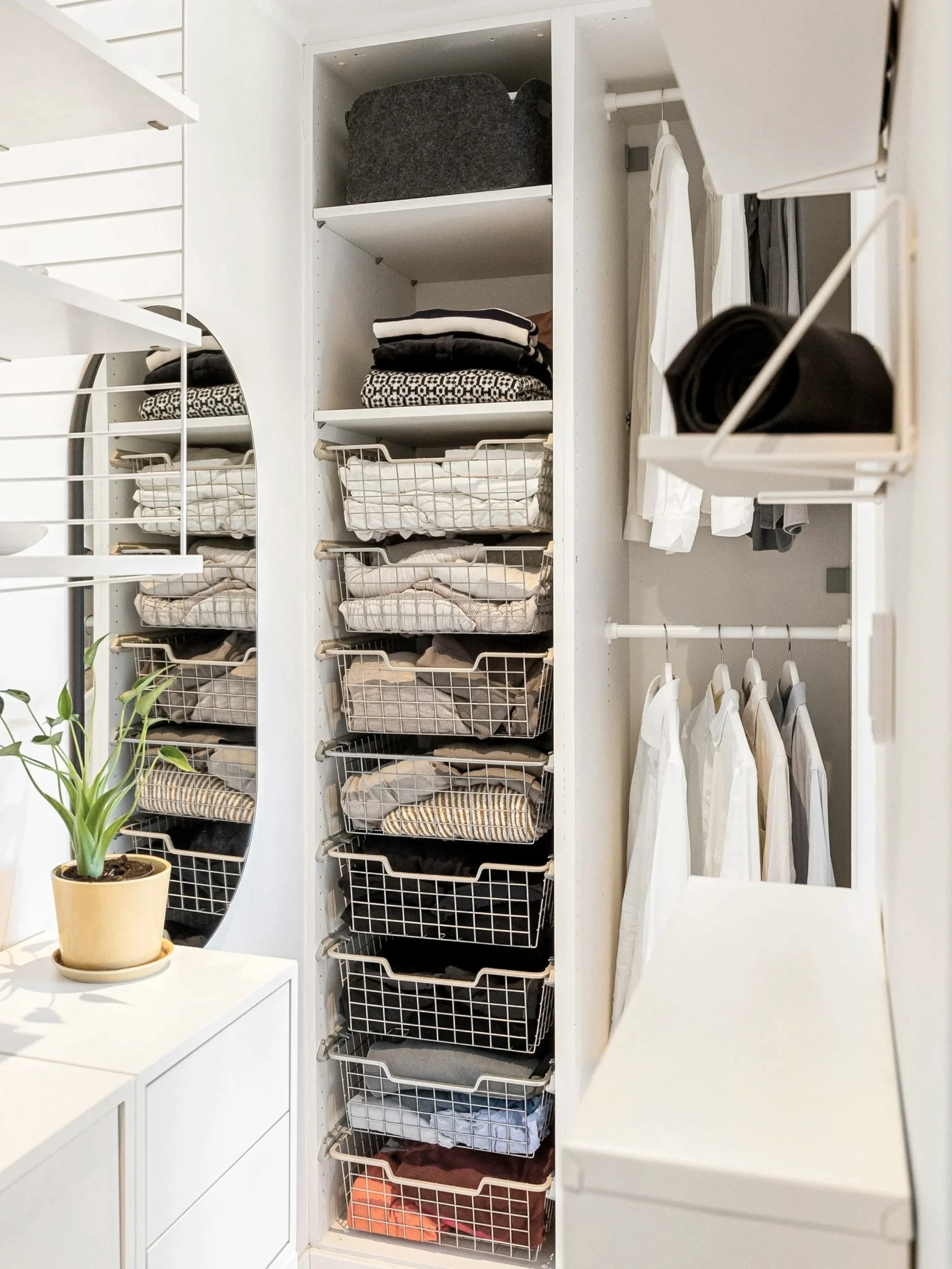 closet with custom organizing system built-in