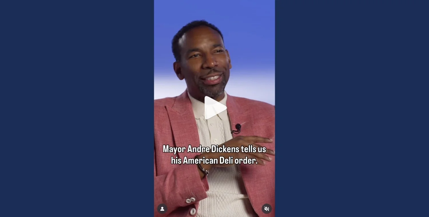 Mayor Dickens tells us his American Deli order.