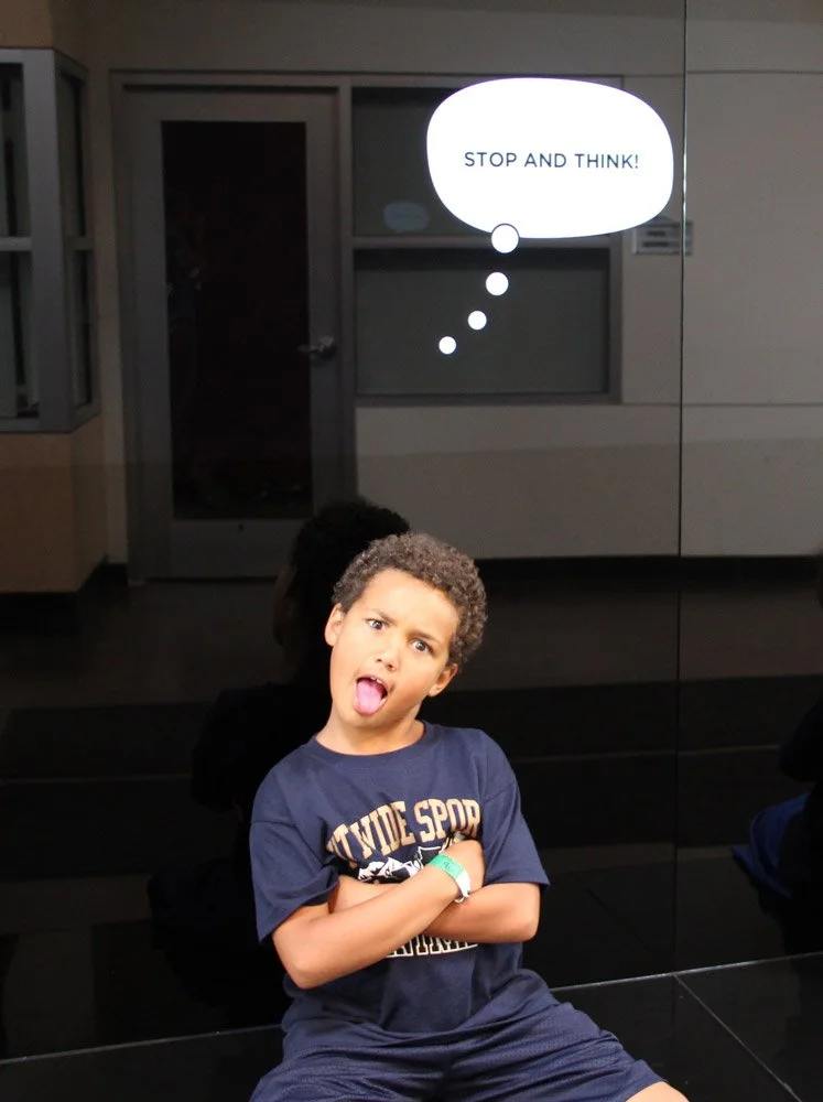 Motion tracking technology positions ‘thoughts’ over the heads of often unaware visitors.