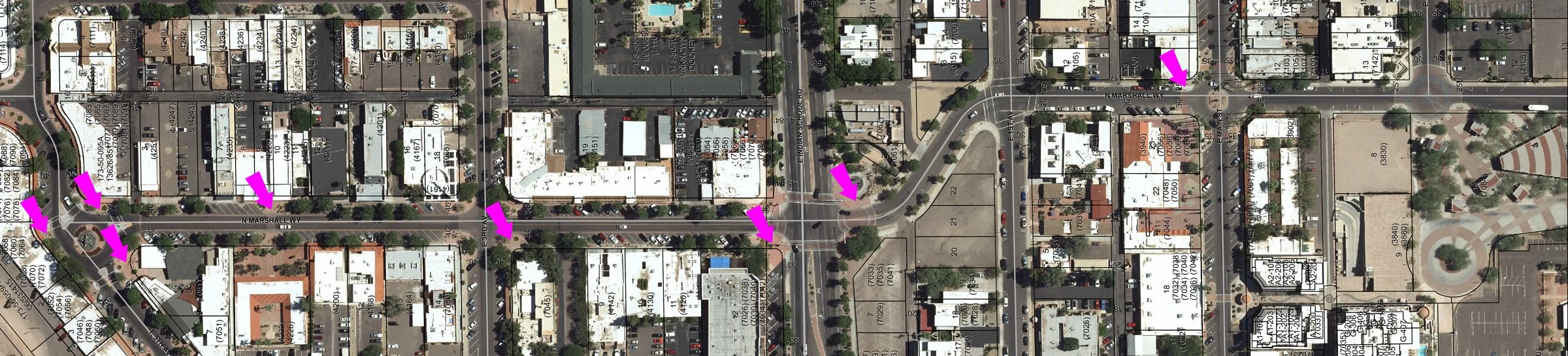 Positioned in the arts district along N Marshall Way, each piece is hidden in plain sight and becomes part of a treasure hunt of sorts.