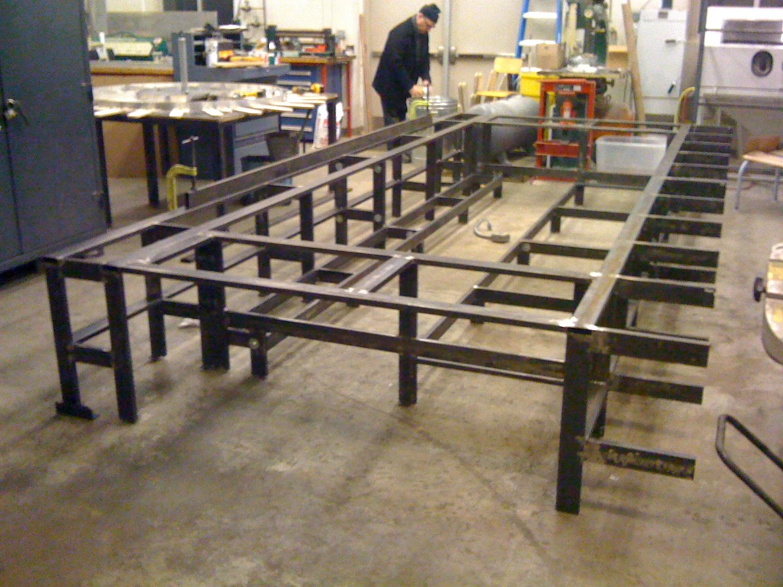Welding the steel frame