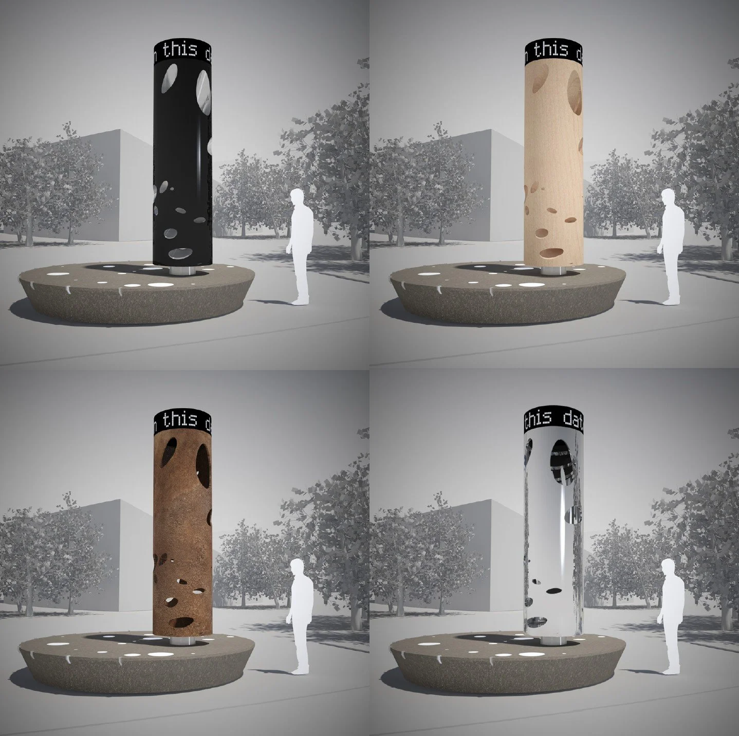 The column might be made of number of different materials.