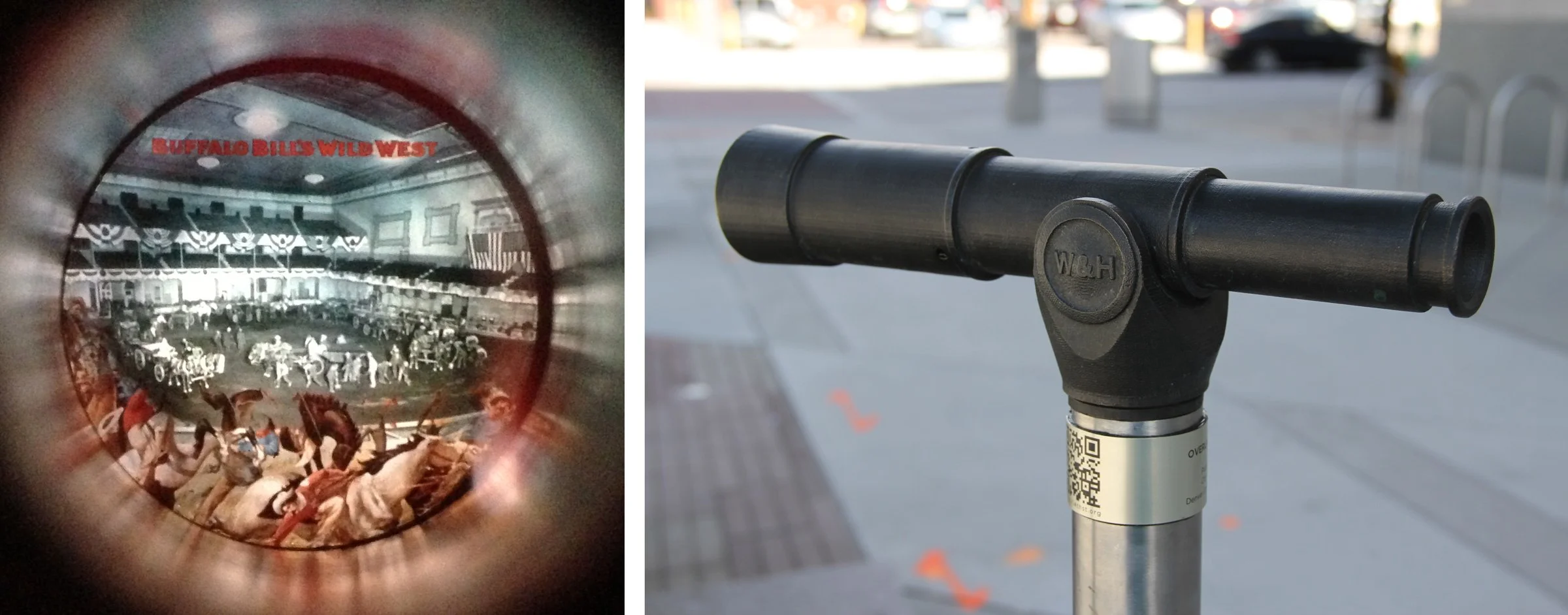 Buffalo Bill’s Wild West Show inside the Opera House seen through a Spyglass