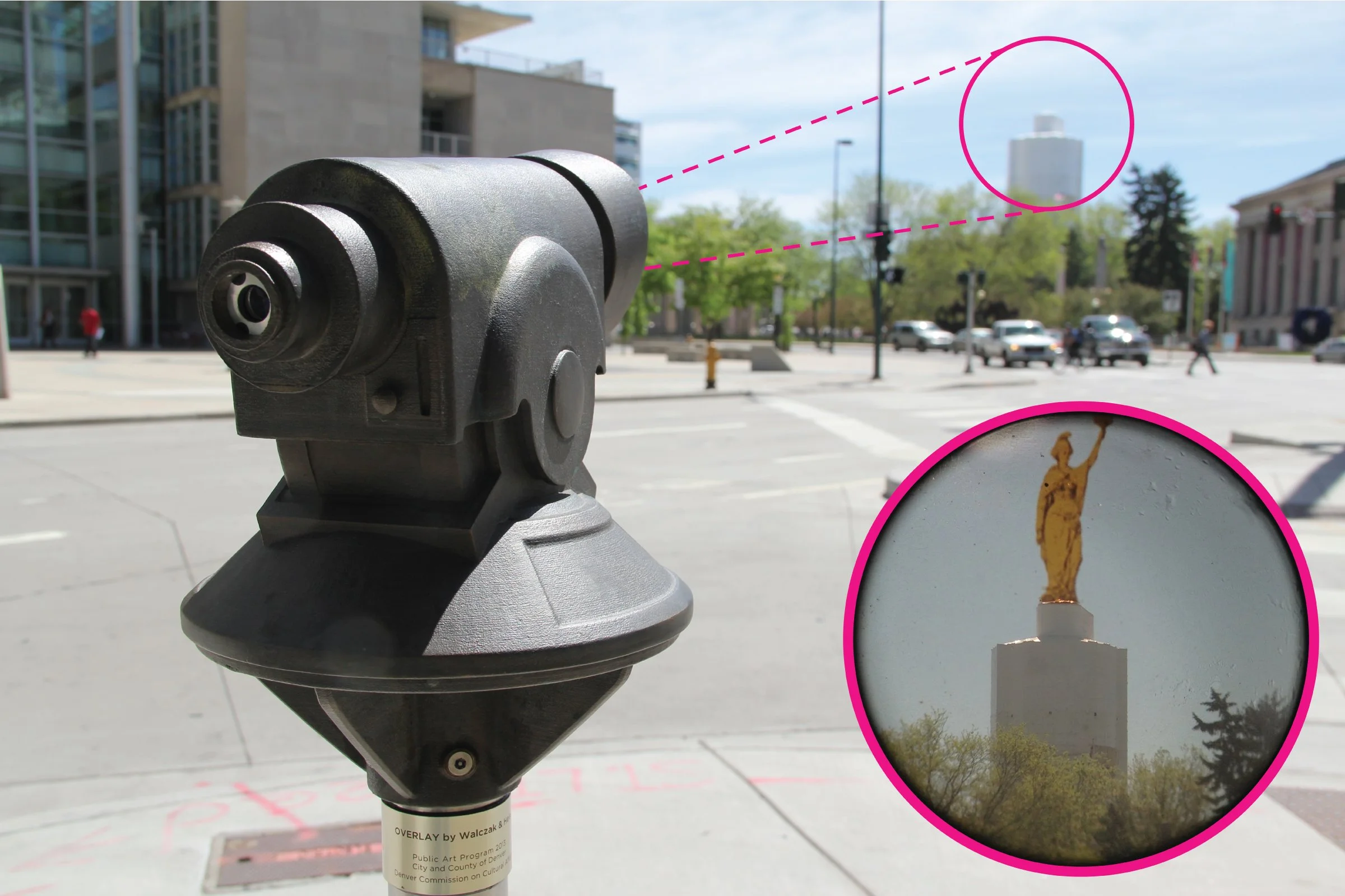 The never-installed statue meant for the top of the capitol building can only be seen through this scope. Custom optics allow both to be in focus at the same time.