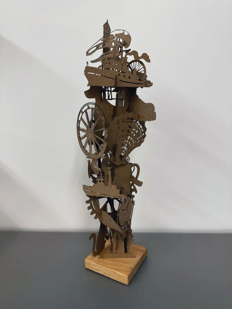 A physical model of one sculpture