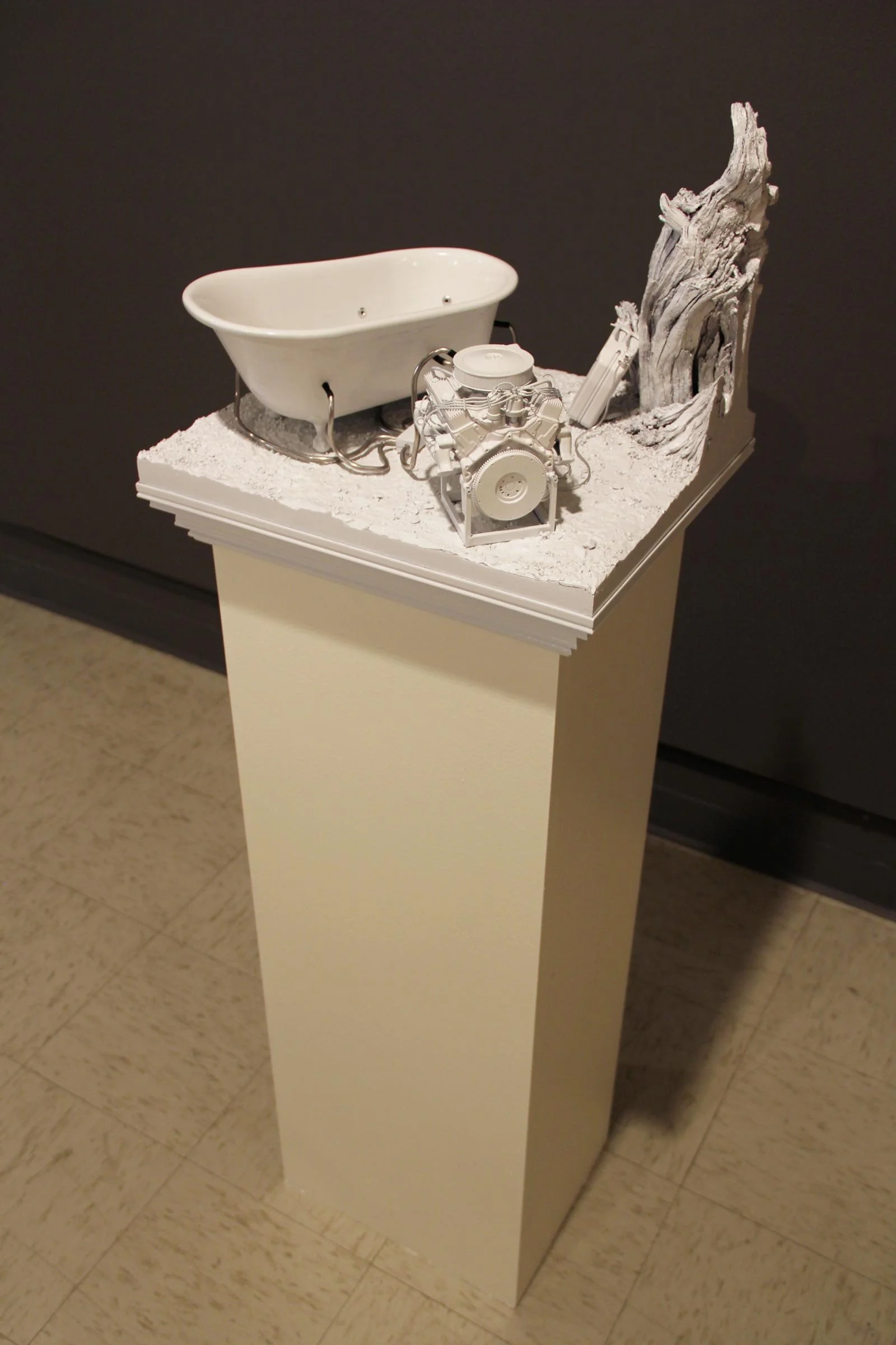 "Making Do (V8 Hot Tub)"
3D printed gypsum, plastic, resin, rubber, aluminum, roots, locally sourced stones, autobody filler, model paint.
2011