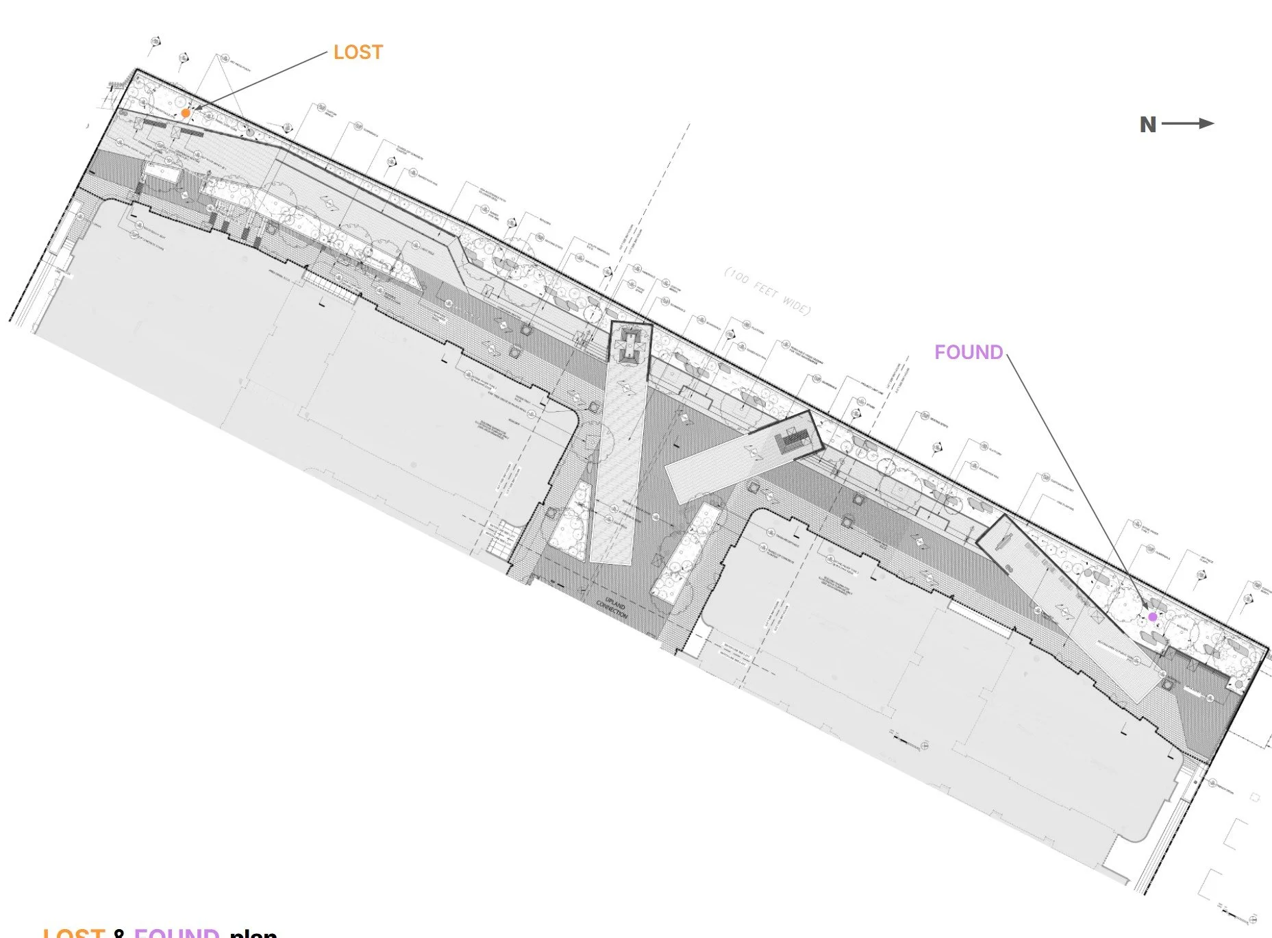 A site map of the two sculpture's locations