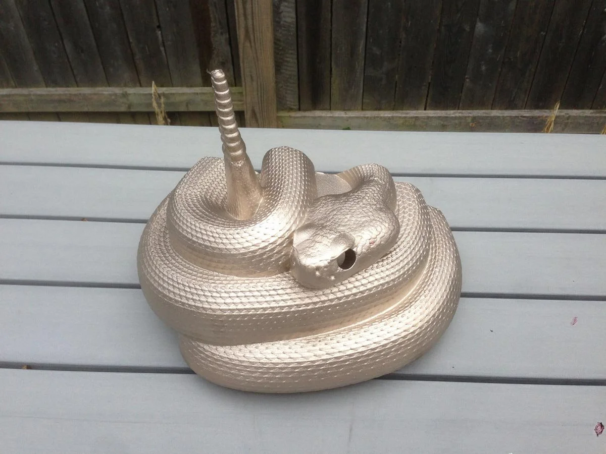 The prairie rattlesnake before applying a patina.