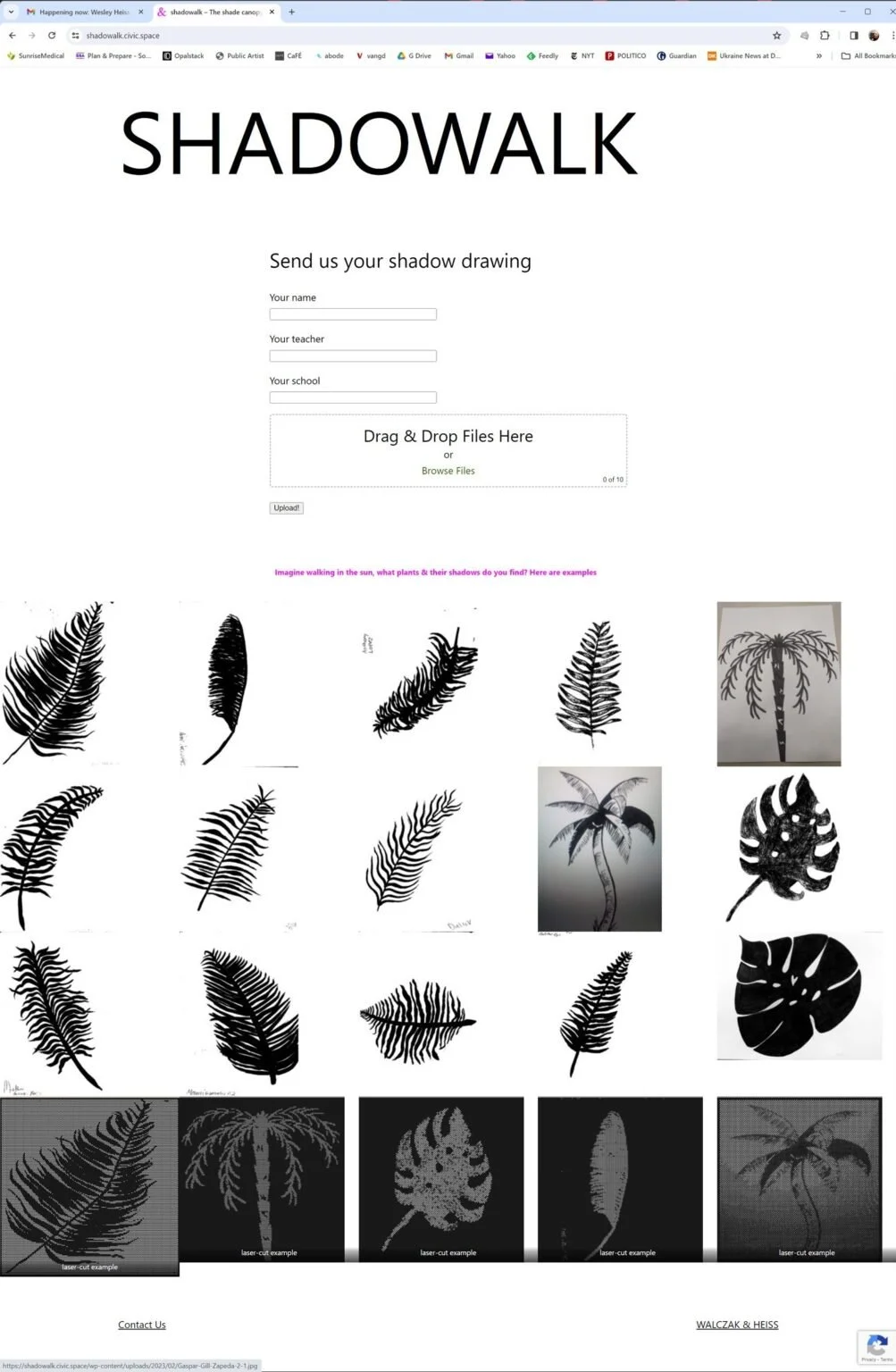 We created a website to drop off the images